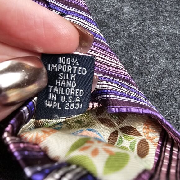 Ted Baker Tie 100% Italian Silk Repp Purple Designer London Luxury USA 59" - Picture 8 of 13